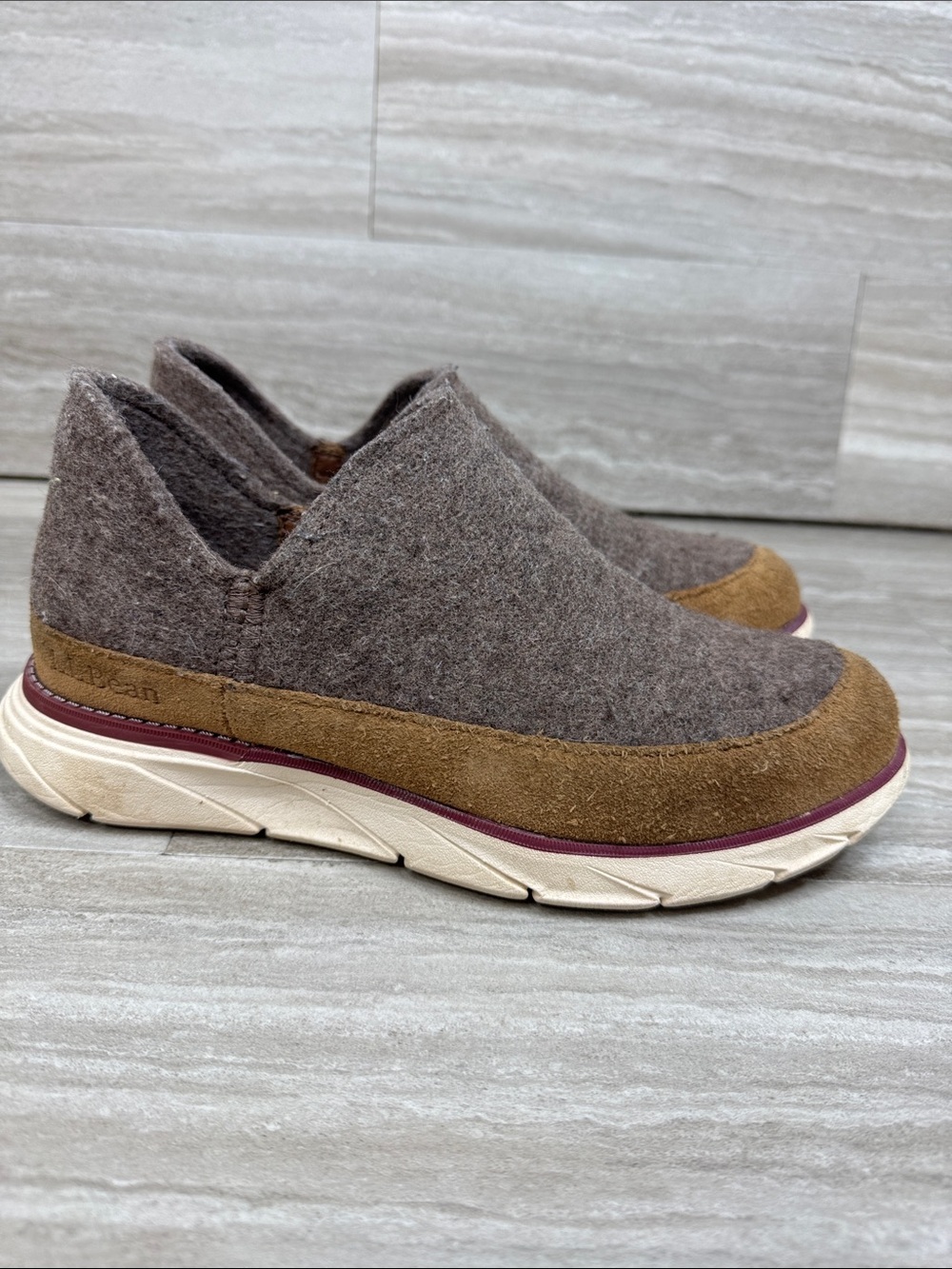 L.L. Bean Downeast Wool Slip On Comfort Slide Slipper Shoes Womens 7